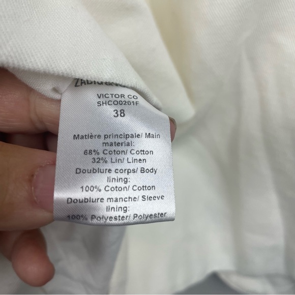 ZADIG & VOLTAIRE White Victor Co Linen Blend Blazer size 38 - Picture 9 of 9